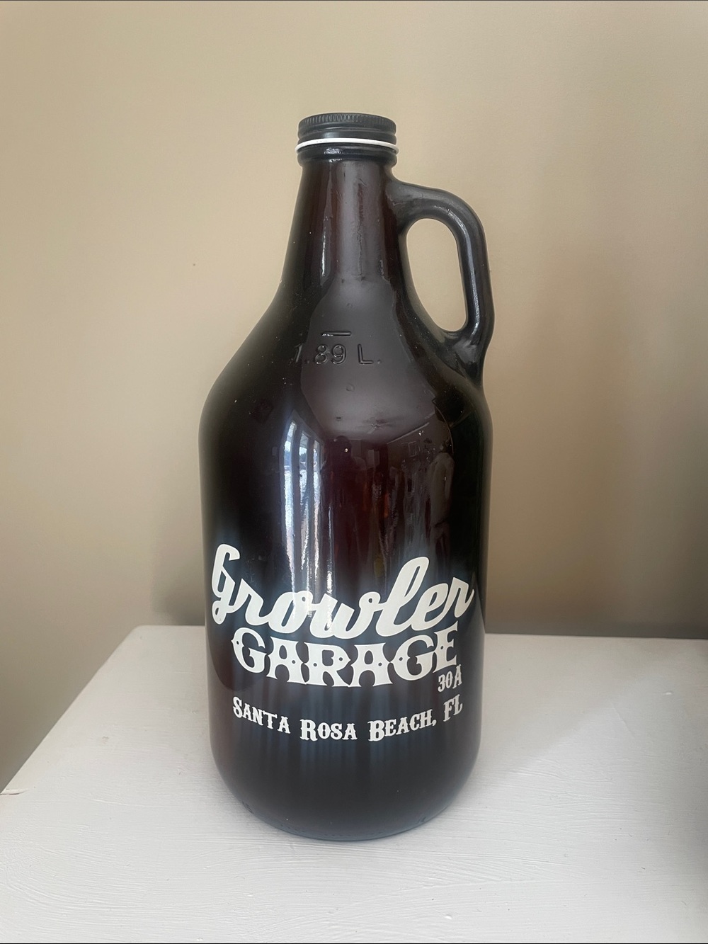 Brown Glass Growler - Santa Rosa Beach